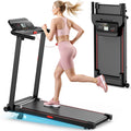 Laufband für Zuhause, Elektrisches Laufbänder mit Griff, Klappbares bis 10Km/H, Treadmill Walking Pad for Home, Leise Klein Büro Klappbar Kompakte, Anzeige 12 Programme Voreingestellte