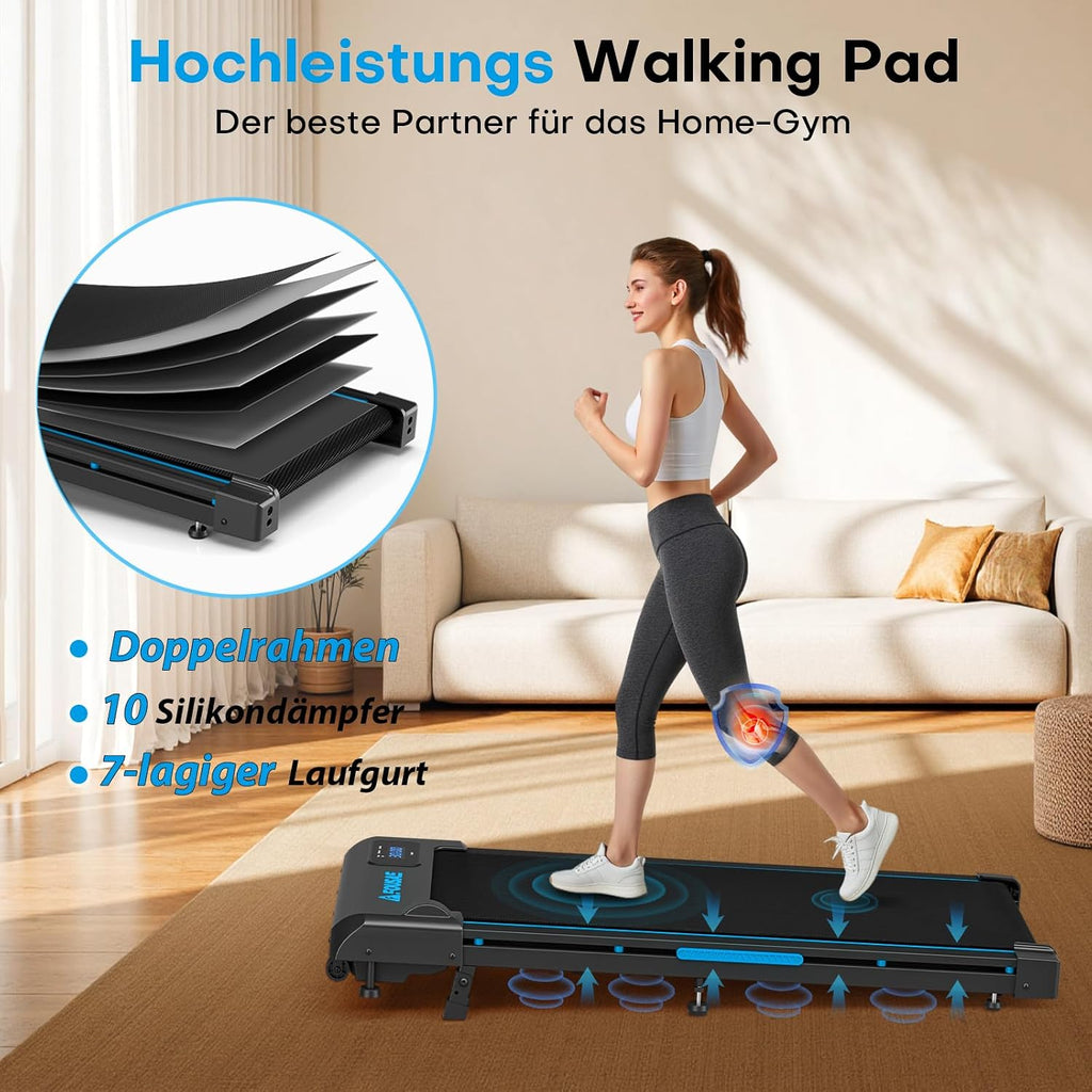 Walking Pad, 12 HIIT Programes Laufband für Zuhause mit 9% Steigung