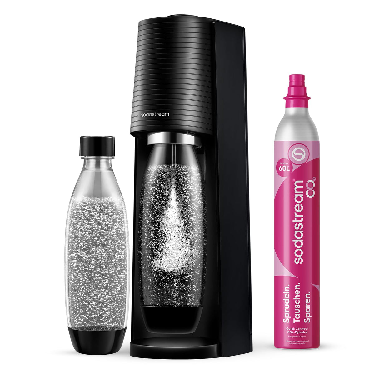 SodaStream TERRA Wassersprudler - 3x 1L Sprudlerflaschen & CO2-Zylinder