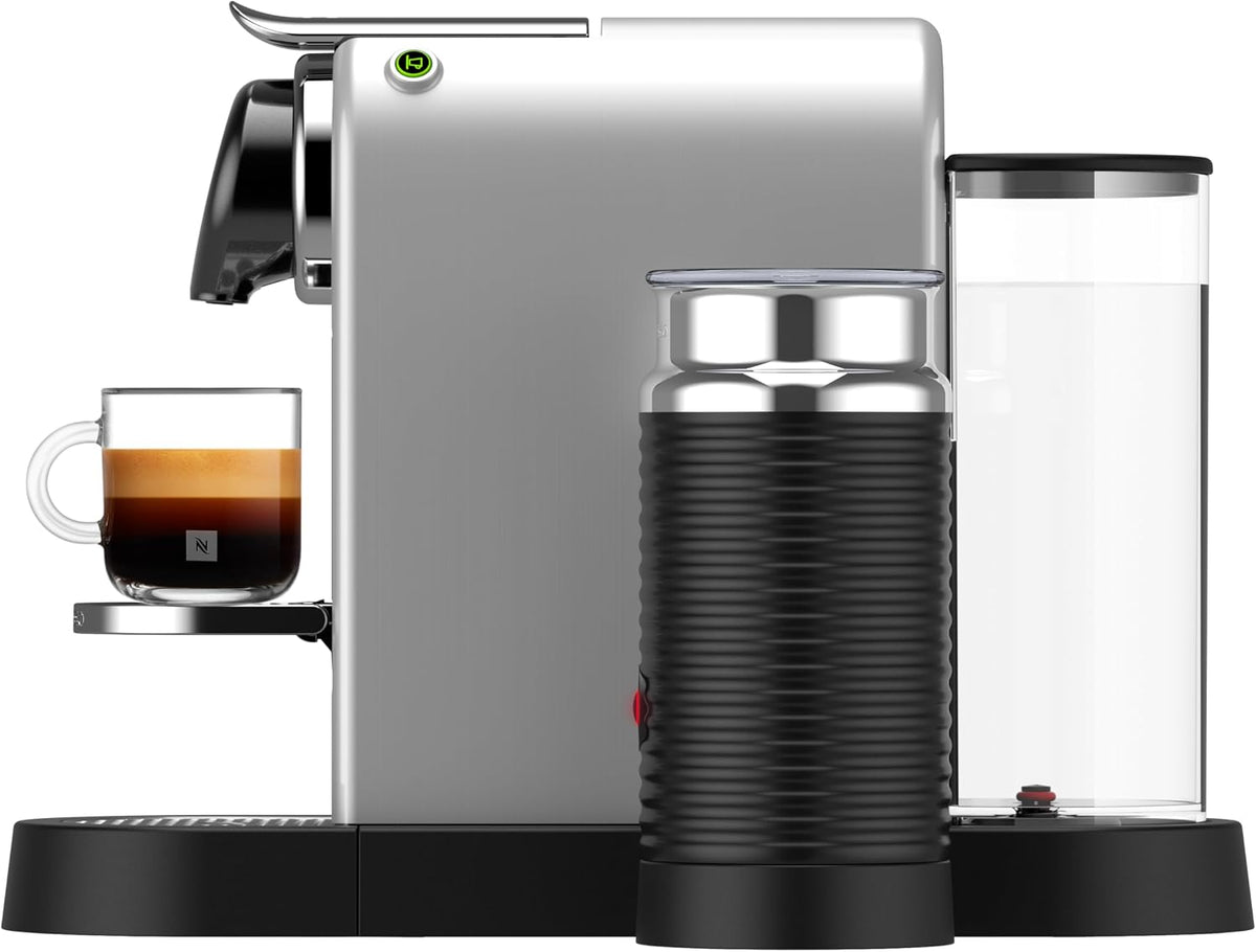Nespresso Krups XN761B Citiz&Milk Kaffeekapselmaschine | automatischen Standby-Modus | 1260W | Wassertankkapazität: 1L | Pumpendruck: 19 Bar | silber