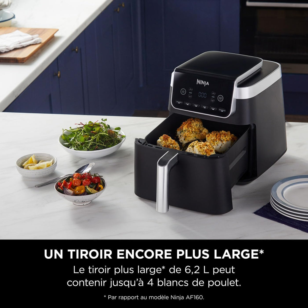 Ninja Air Fryer MAX PRO, 6.2L, Oil Free, Large Drawer, Roasting AF180EU