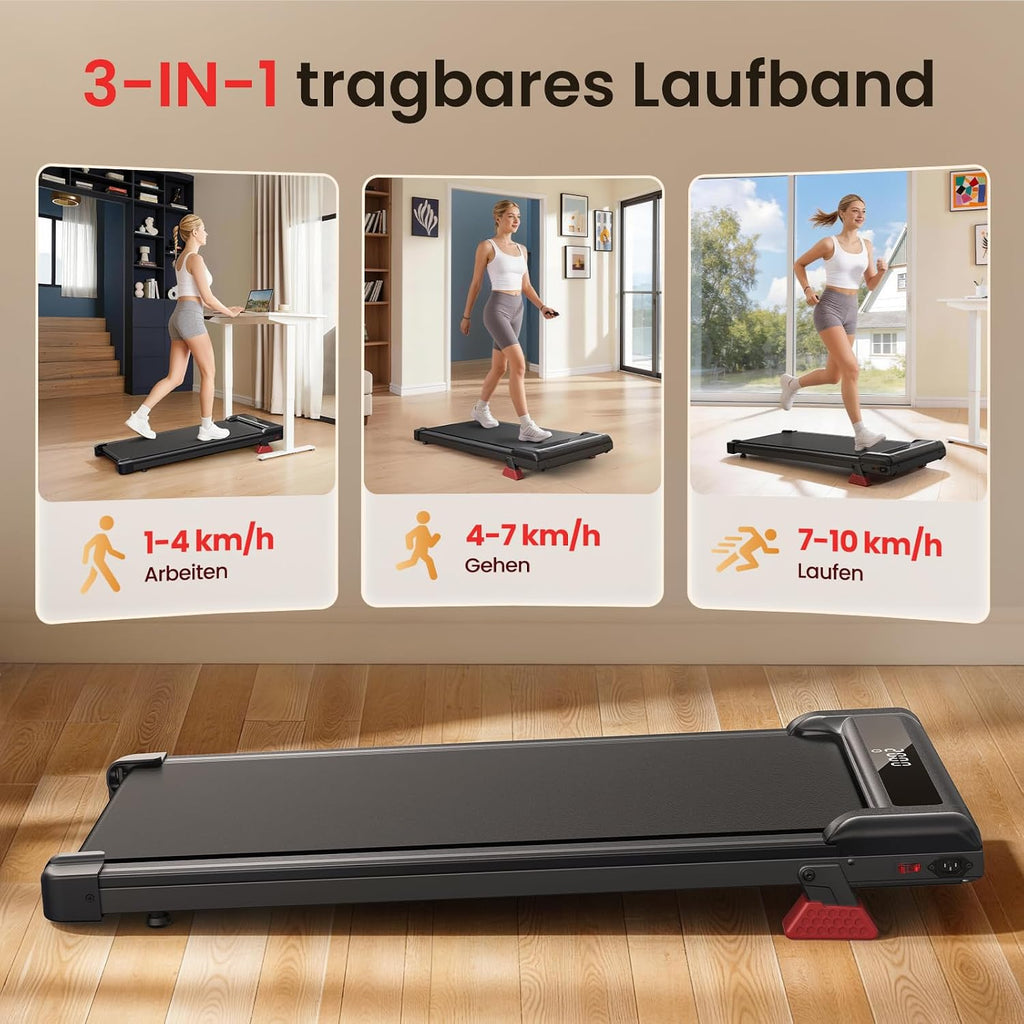 HomeFitnessCode Laufband mit Neigung für Zuhause - Walking Pad Elektrisch