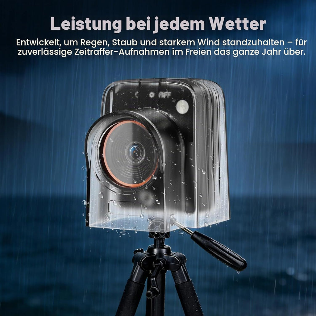 Time Lapse Camera 1296P 48MP Construction Site Camera, 6x Digital Zoom, 180 Day Recording Timelapse Camera with LED Light, Time Lapse Camera for Construction Sites, Gardening, Plants, Cooking (64GB Card)