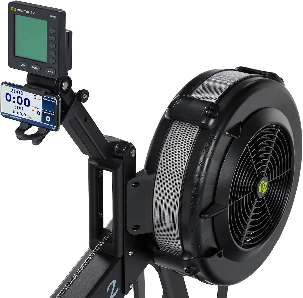 Concept2 RowErg mit Standardbeinen, Rudergerät Modell D,Luftwiderstand, Schwarz