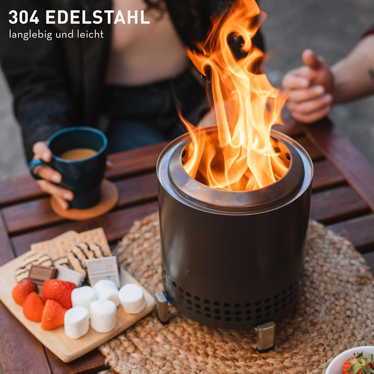 Solo Stove Mesa XL Outdoor Table Fire, Low-Smoke Mini Table Fireplace