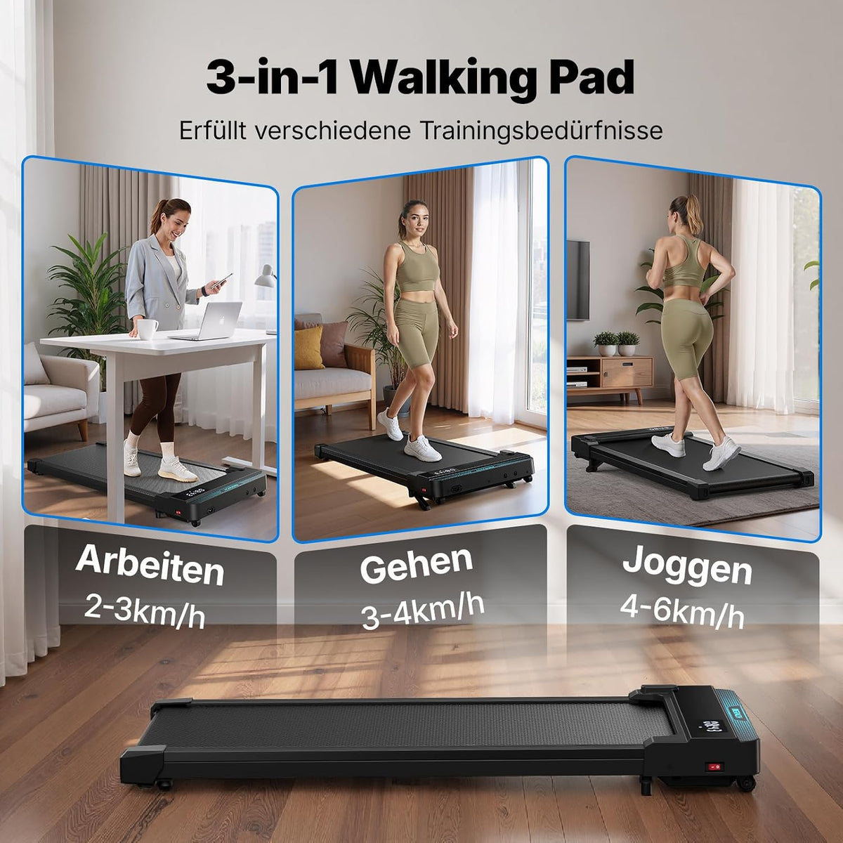 MERACH T19 Walking Pad, 3 in 1 Laufband Schreibtisch mit Fernbedienung