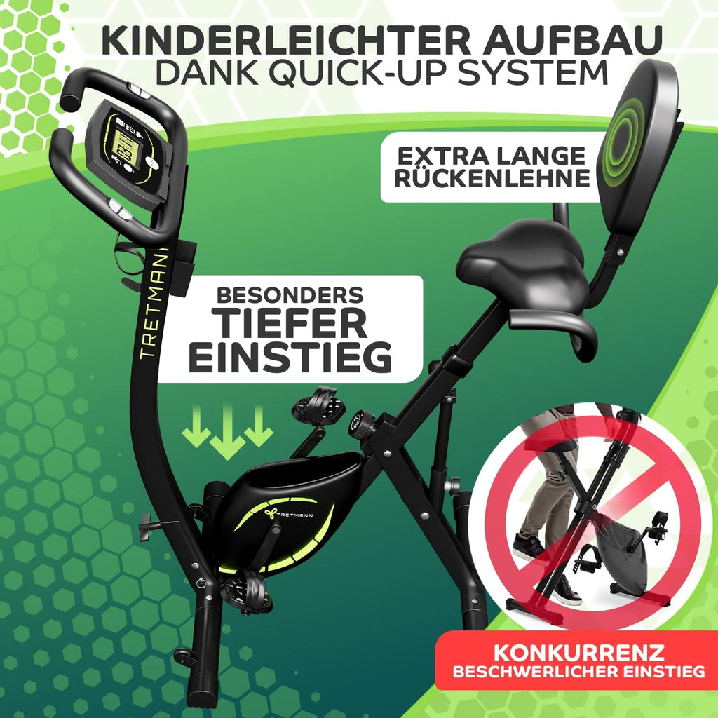 Tretmann 3in1 Heimtrainer Fahrrad klappbar – extra leise & komfortabel