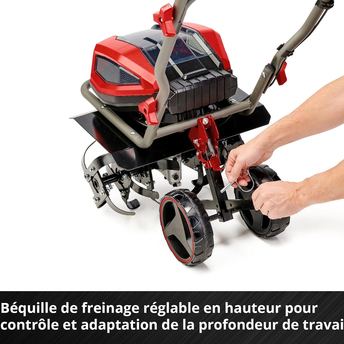 Einhell GP-CR 36/45 Li E BL-Solo Power X-Change Cordless Tiller (36 V, Carbonless Motor, Working Width 45 cm, Working Depth 23 cm, Height Adjustable Wheels)