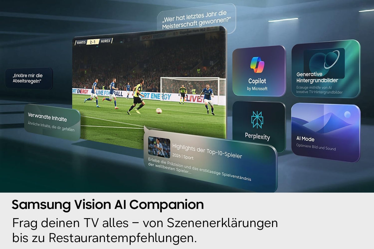 Samsung Mini LED M70H 4K 50 Zoll (125 cm) UHD Fernseher, Mini LED Prozessor 4K, AI Companion für Fragen, Pure Spectrum Color, Dynamic SoundPack, MetalStream Design, Gaming Hub, Knox Security, Smart TV