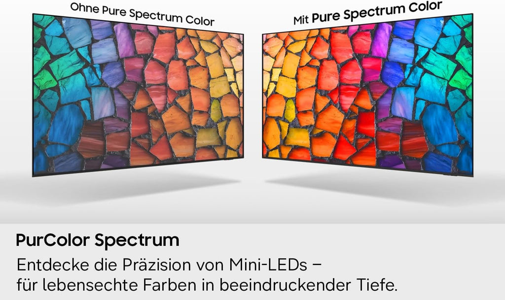 Samsung Mini LED M70H 4K 50 Zoll (125 cm) UHD Fernseher, Mini LED Prozessor 4K, AI Companion für Fragen, Pure Spectrum Color, Dynamic SoundPack, MetalStream Design, Gaming Hub, Knox Security, Smart TV