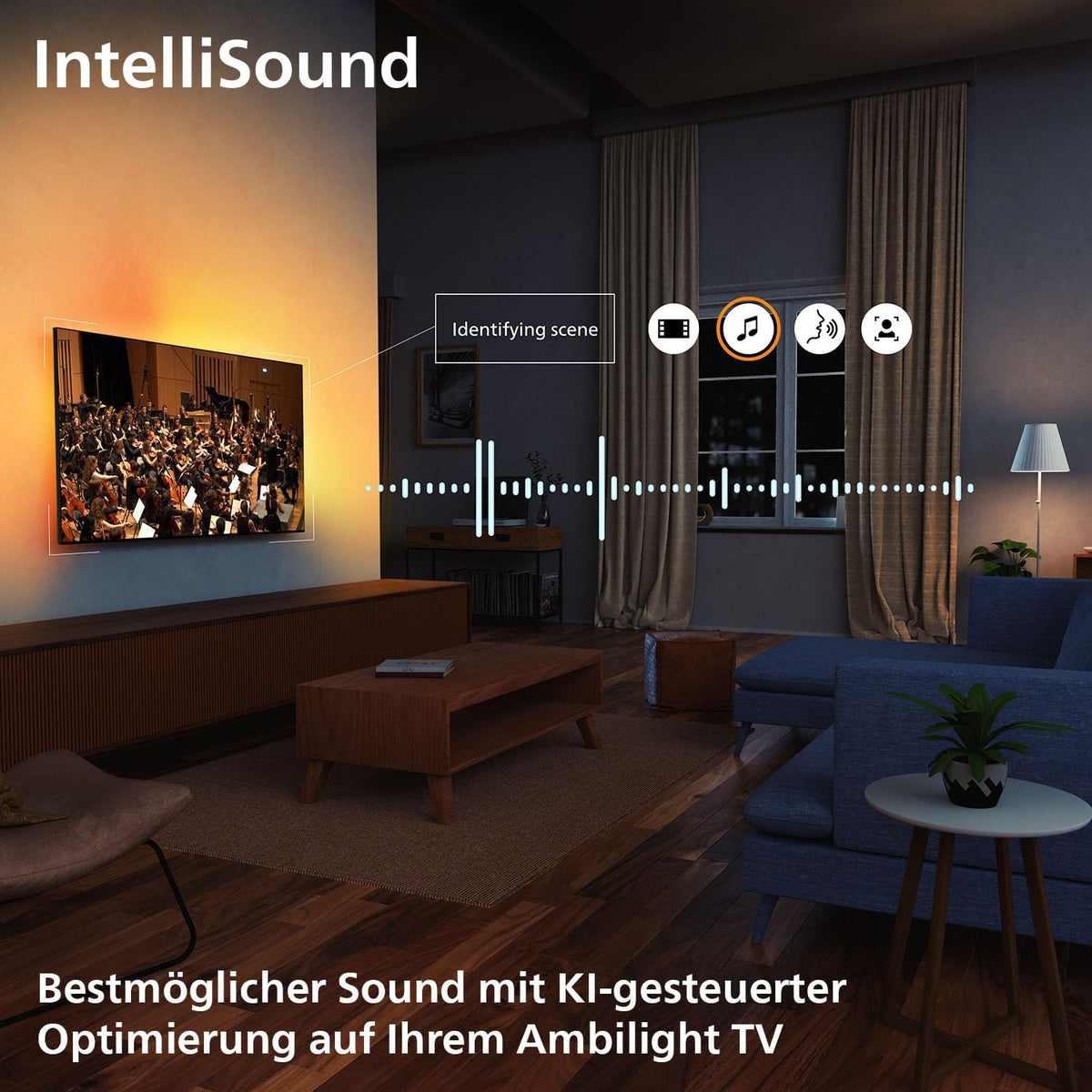 PHILIPS Ambilight 48OLED760 4K OLED Smart TV - 48 Zoll Display mit P5 AI Perfect Picture Engine Ultra HD, Titan OS, Dolby Vision und Atmos Sound - Funktioniert mit Alexa und Google Sprachassistent