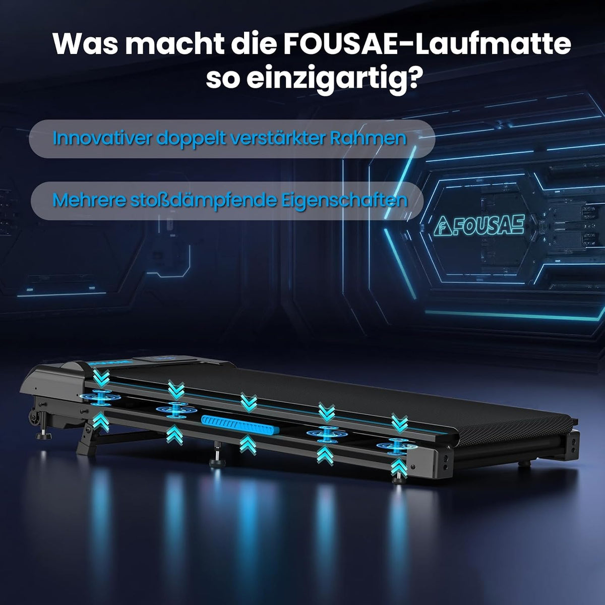 Walking Pad, 12 HIIT Programes Laufband für Zuhause mit 9% Steigung