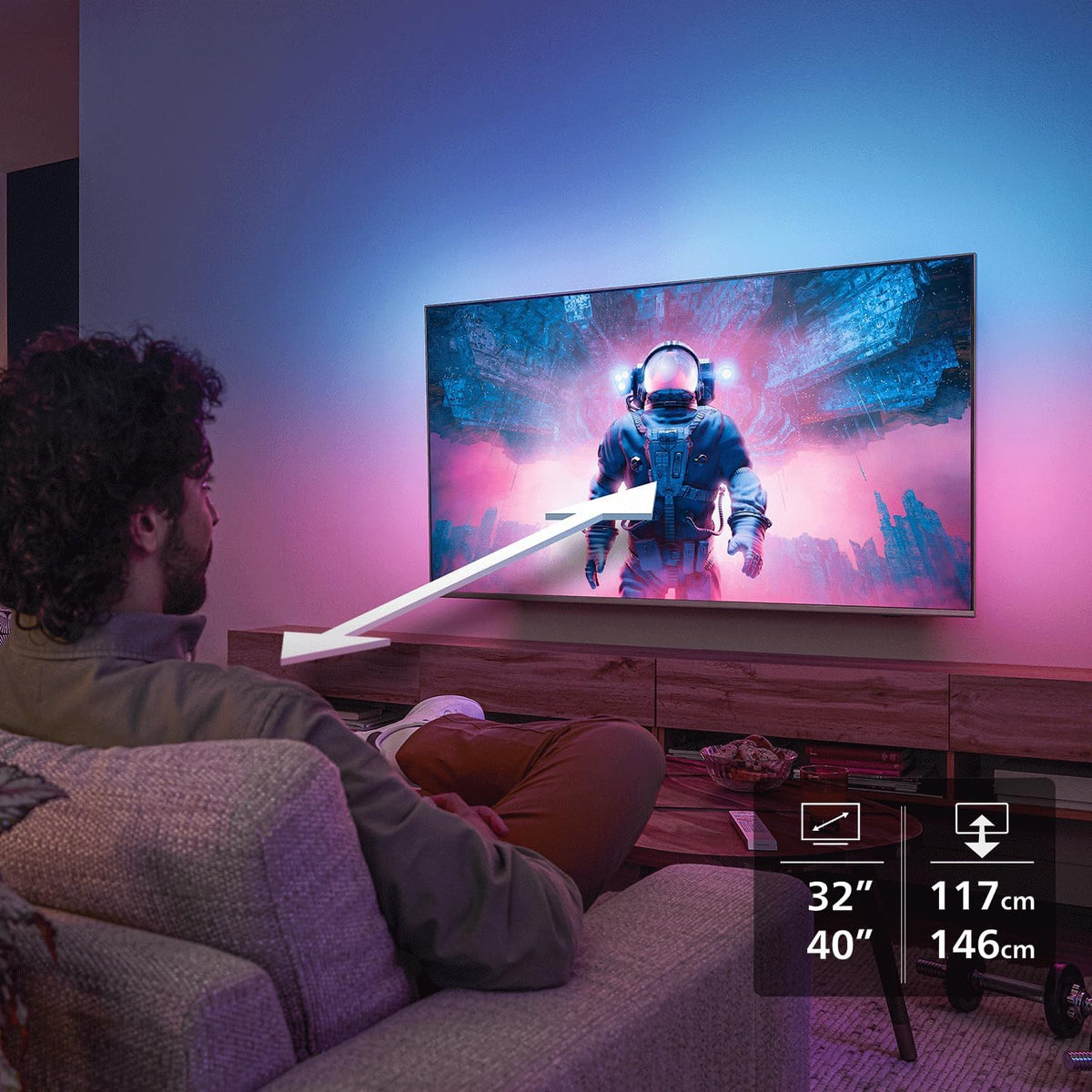 PHILIPS Ambilight TV 40PQS6901/12 40 Zoll FHD QLED Smart-TV