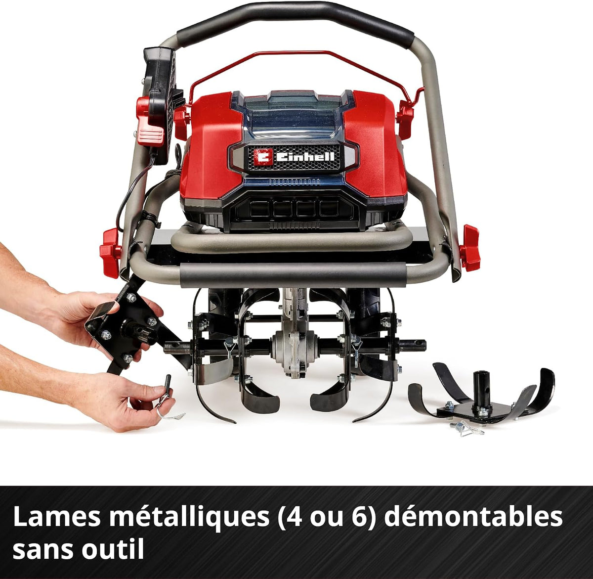 Einhell GP-CR 36/45 Li E BL-Solo Power X-Change Cordless Tiller (36 V, Carbonless Motor, Working Width 45 cm, Working Depth 23 cm, Height Adjustable Wheels)