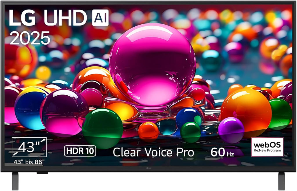LG 43UA75006LA TV 43 Zoll (109 cm) 4K UHD AI TV (α7 Gen8 4K AI Prozessor, webOS 25, 60Hz) [Modelljahr 2025]