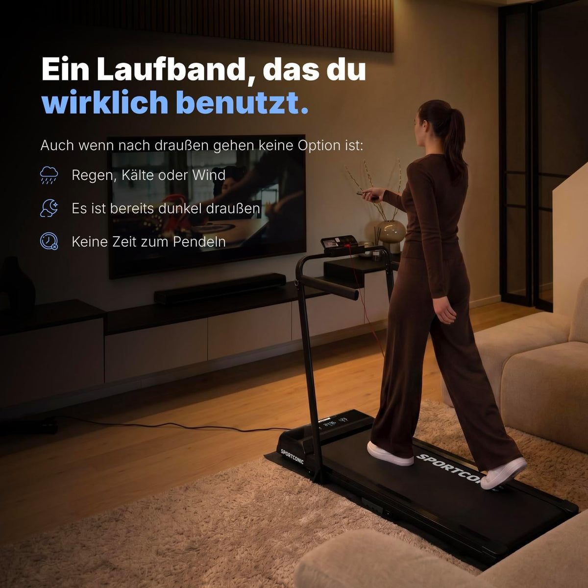 Sportconic Treadmill 1-12 km/h - Foldable & Electric for Home - Quiet Under Desk Use - Walking Pad with Incline, Tablet Holder