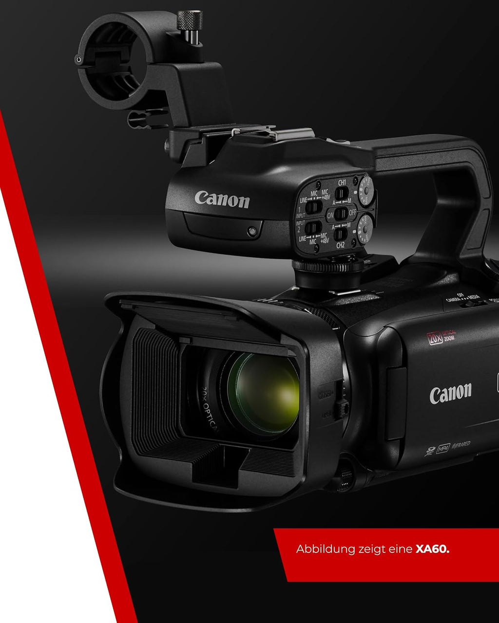 Canon XA60 Professional 4K Video Camera, 20x Optical Zoom, CMOS Sensor