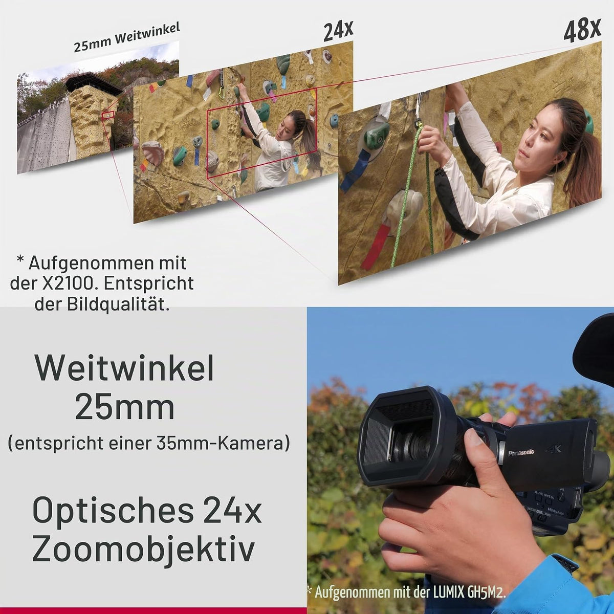 Panasonic HC-X1600E 4K 60p Professional Camcorder with 25mm Wide-Angle Lens, 24x Optical Zoom, 5-Axis Hybrid OIS, Wi-Fi, USB PD, Black