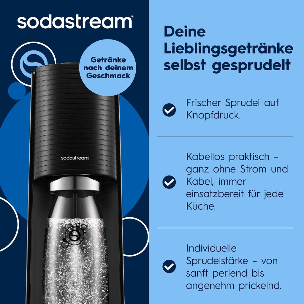 SodaStream TERRA Wassersprudler - 3x Sprudlerflaschen & CO2-Zylinder