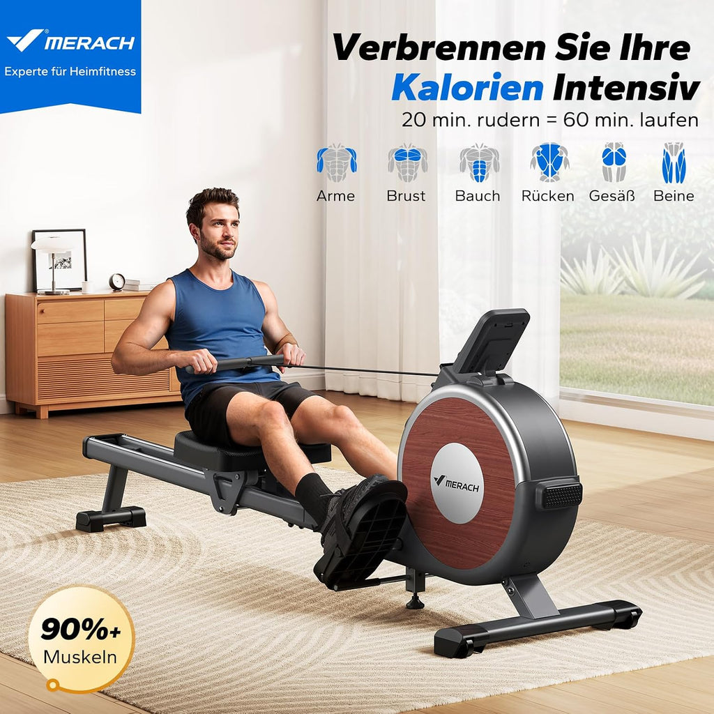 MERACH Rudergerät für Zuhause, 16 Widerstandsstufen, Leises Magnetisches