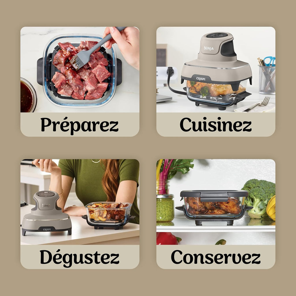 Ninja CRISPi Air Fryer Design Compact 4-in-1 Bowls 3.8 or 1.4L FN101EUST