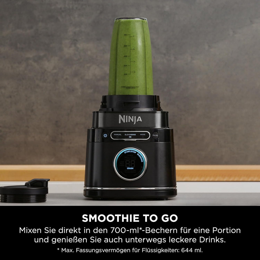 Ninja Detect TB401EU Standmixer 3-in-1, 1200W, BlendSense, 20 Funktionen, Küchenmaschine, Schwarz