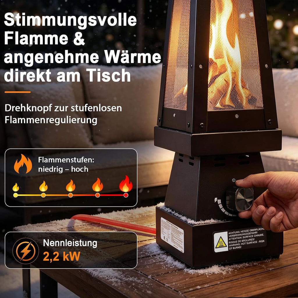 Uniflasy Propane Gas Table Fire, Outdoor Table Fireplace for Patio, Garden