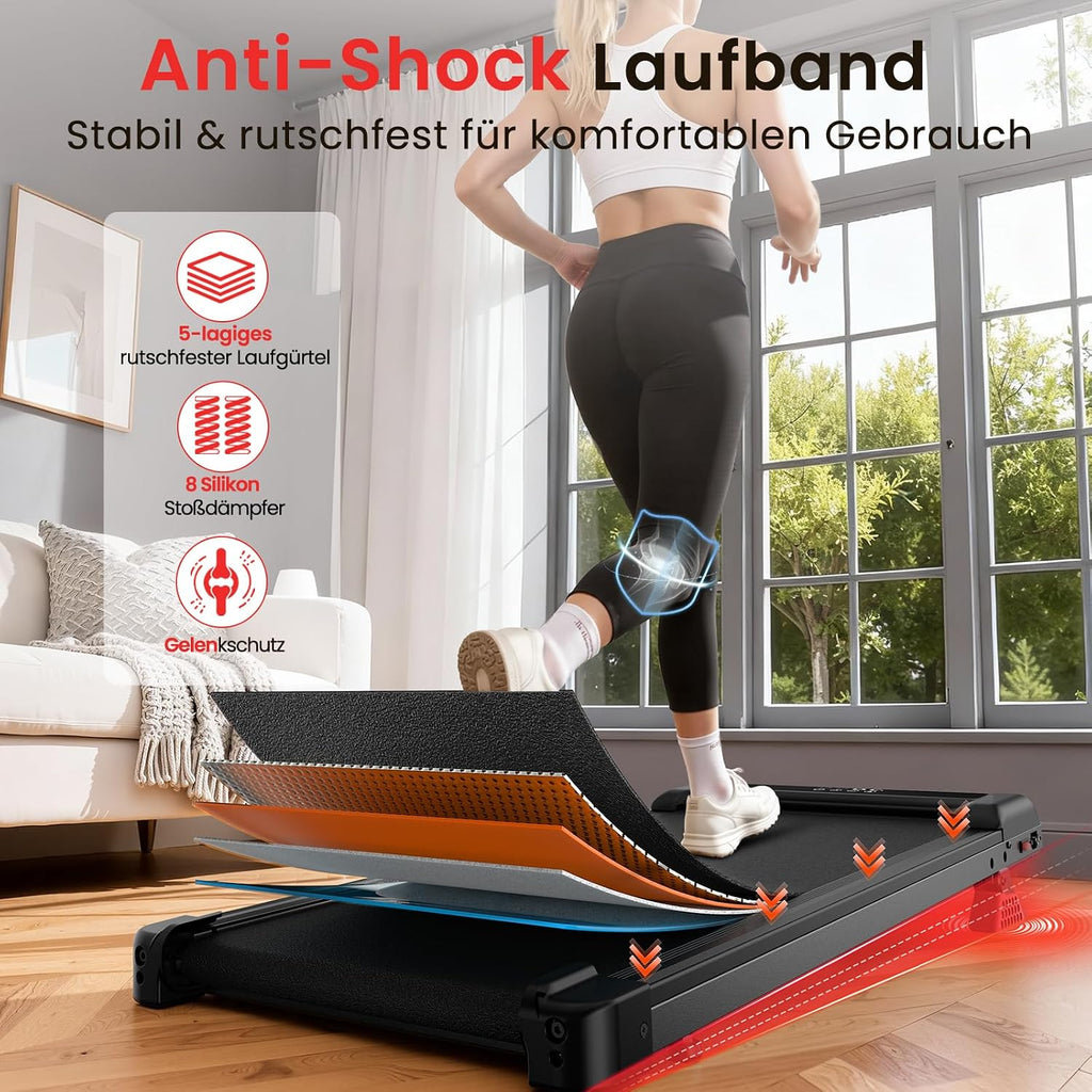 HomeFitnessCode Laufband mit Neigung für Zuhause - Walking Pad Elektrisch
