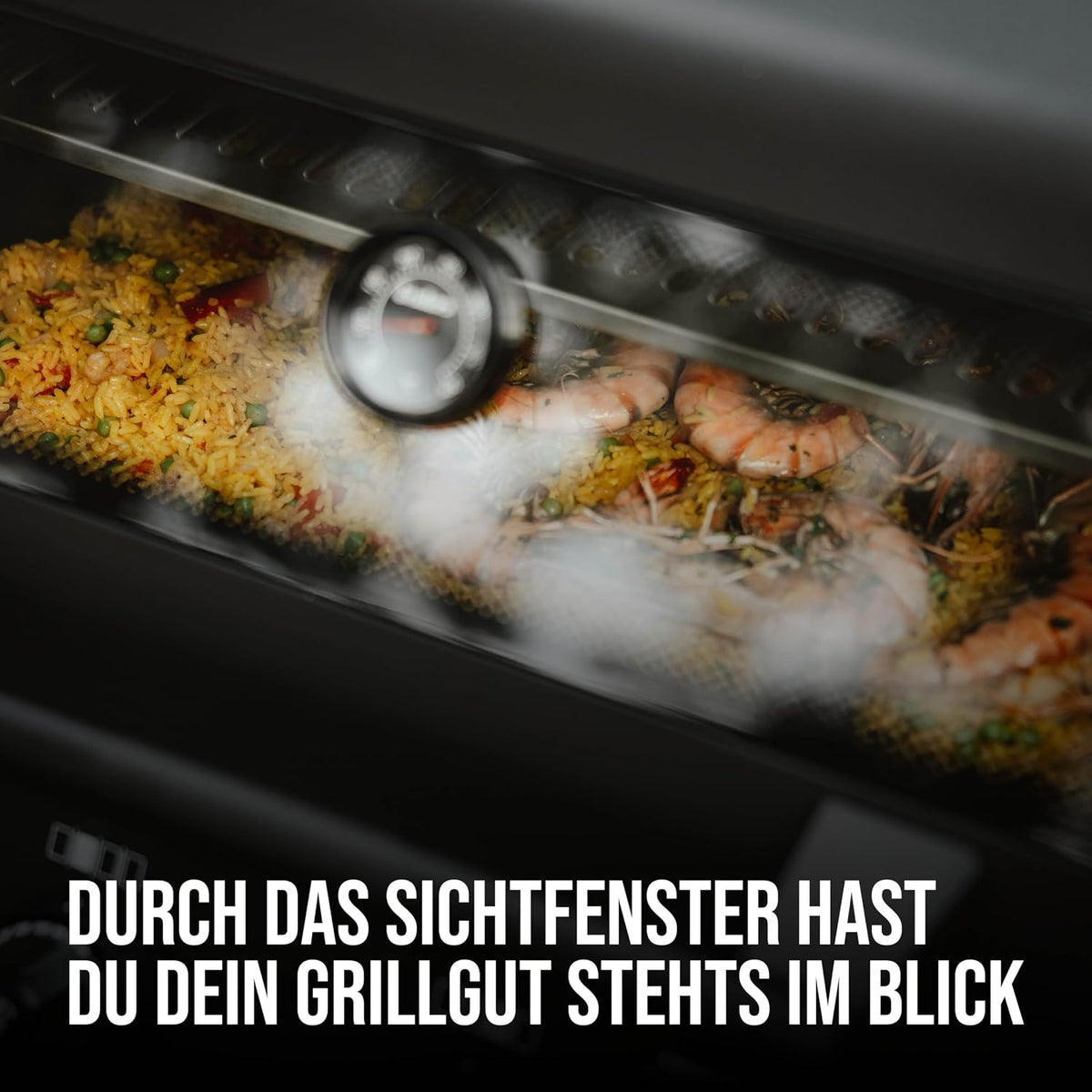 Enders® Gasgrill MONROE PRO 4 SIK TURBO SHADOW, 4-Edelstahlbrenner, Seitenkocher, Infrarot-Backburner, Sichtfenster, HEAT RANGE™, SWITCH GRID™, 800 °C TURBO ZONE™, SIMPLE CLEAN™, #8385
