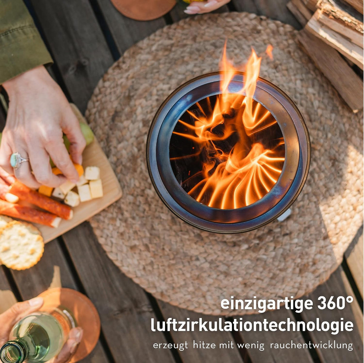 Solo Stove Mesa XL Outdoor Table Fire, Low-Smoke Mini Table Fireplace