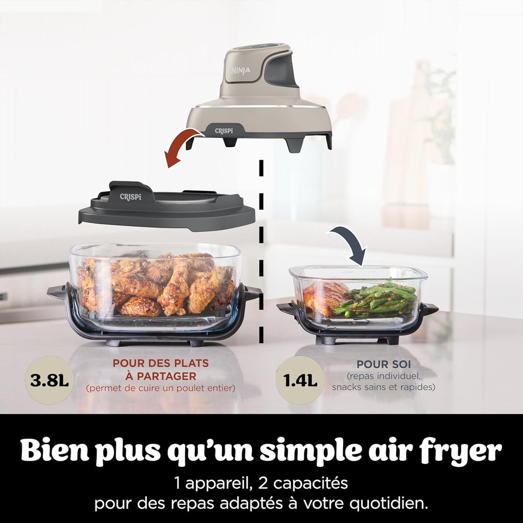 Ninja CRISPi Air Fryer Design Compact 4-in-1 Bowls 3.8 or 1.4L FN101EUST