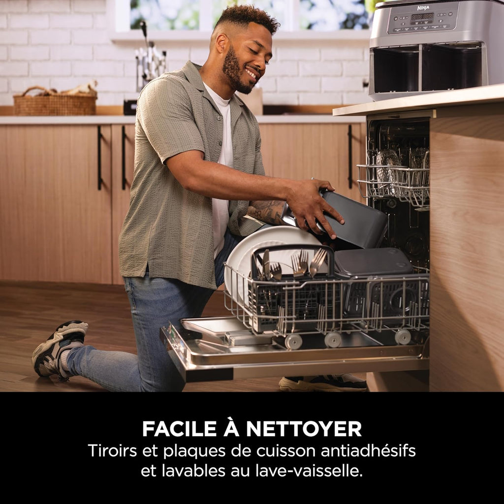 Ninja DualZone, Air Fryer, 2 Drawers, 7.6 L, 6-in-1, Family Meal,DZ300EU