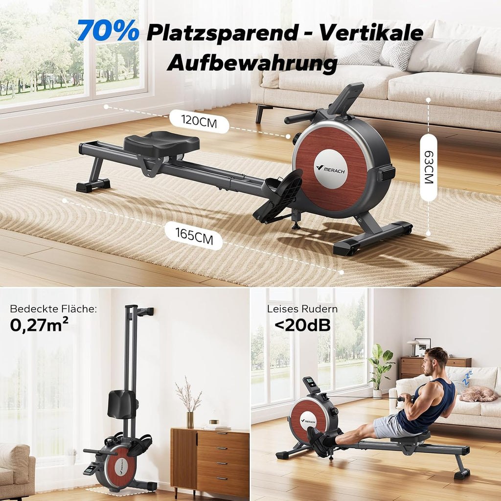 MERACH Rudergerät für Zuhause, 16 Widerstandsstufen, Leises Magnetisches