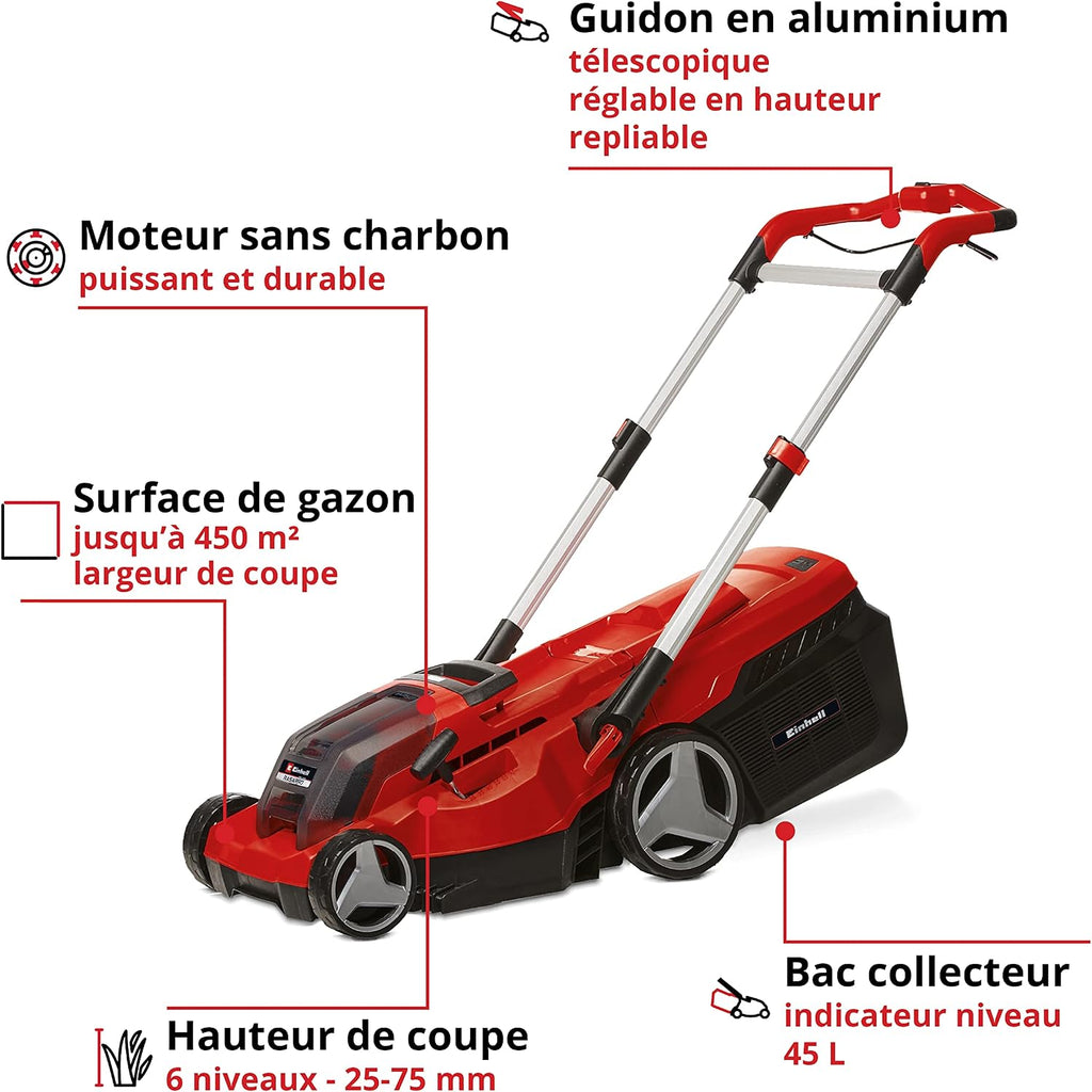 Einhell Professional Cordless Lawnmower RASARRO 36/38 Kit (2x4,0 Ah)