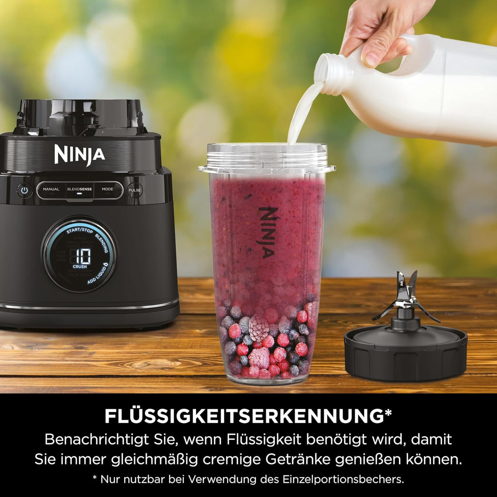 Ninja Detect TB401EU Standmixer 3-in-1, 1200W, BlendSense, 20 Funktionen, Küchenmaschine, Schwarz