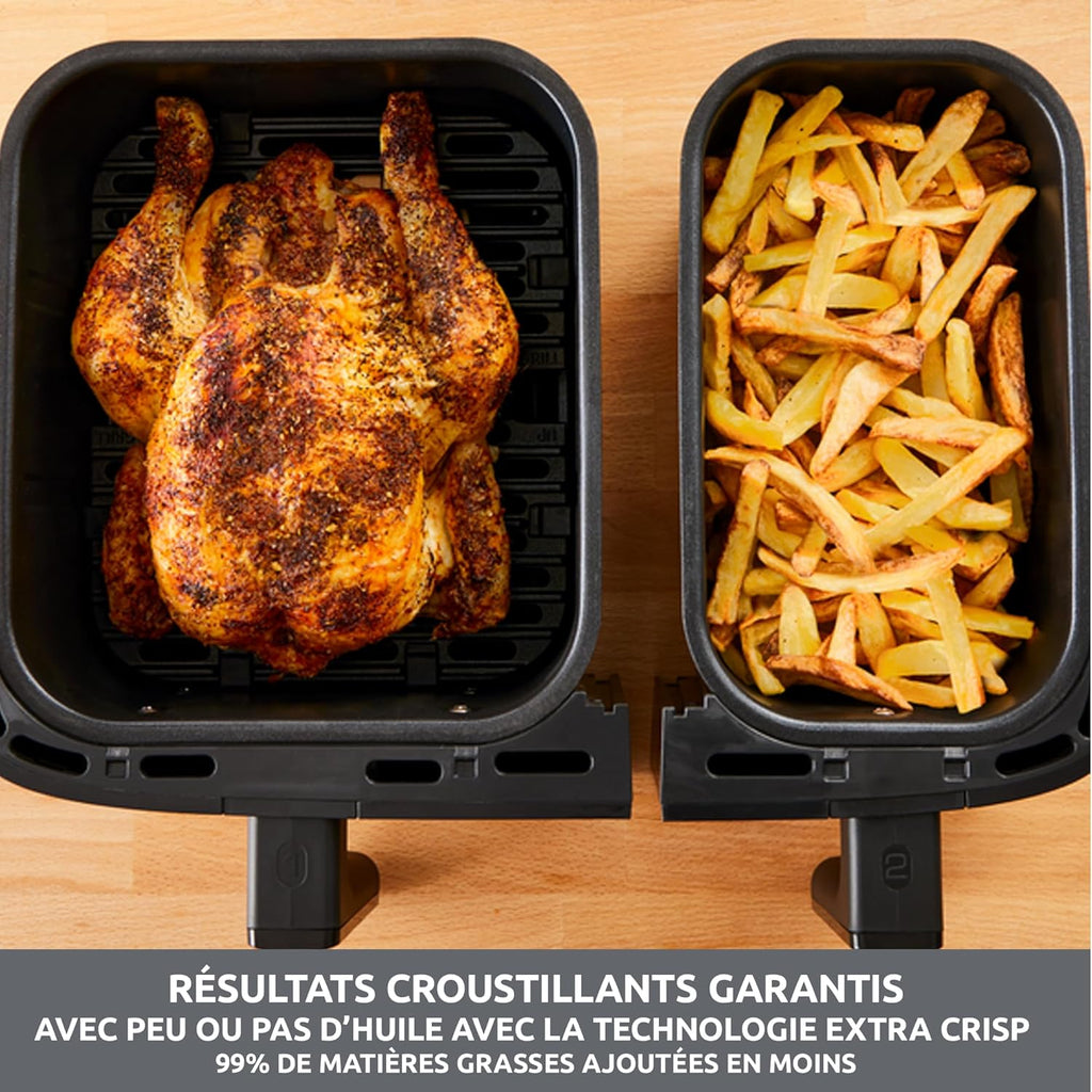 Moulinex - Easy Fry Dual air fryer - 7 programs - 8.3L - Black