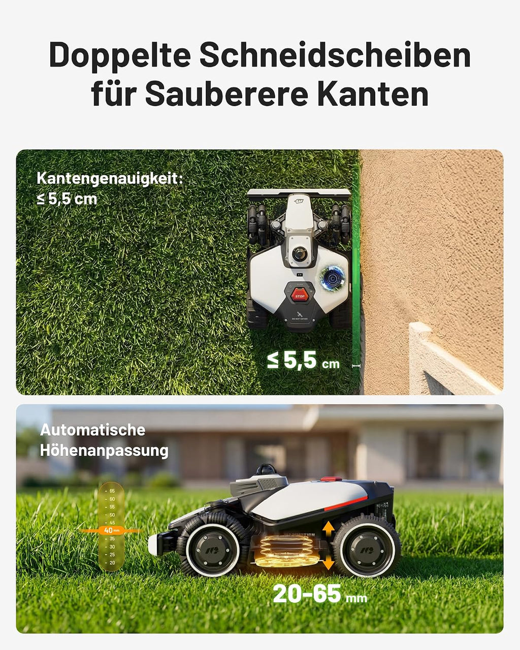 MAMMOTION LUBA mini 2 AWD 1500 Mähroboter ohne Begrenzungkabel+Garage&Stand