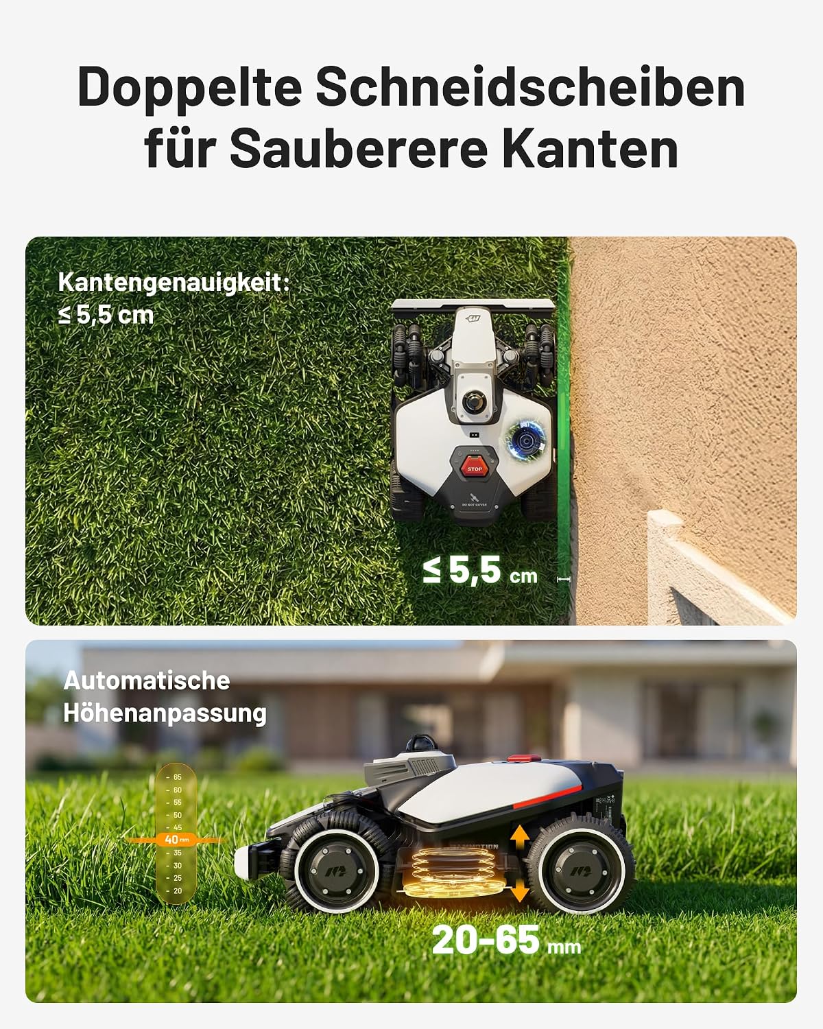 MAMMOTION LUBA mini 2 AWD 1500 Mähroboter ohne Begrenzungkabel+Garage&Stand