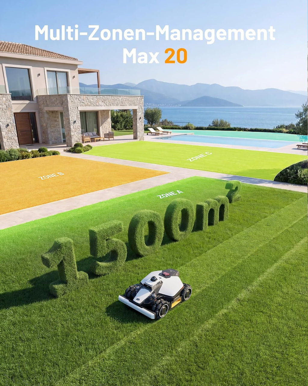 MAMMOTION LUBA mini 2 AWD 1500 Mähroboter ohne Begrenzungkabel+Garage&Stand