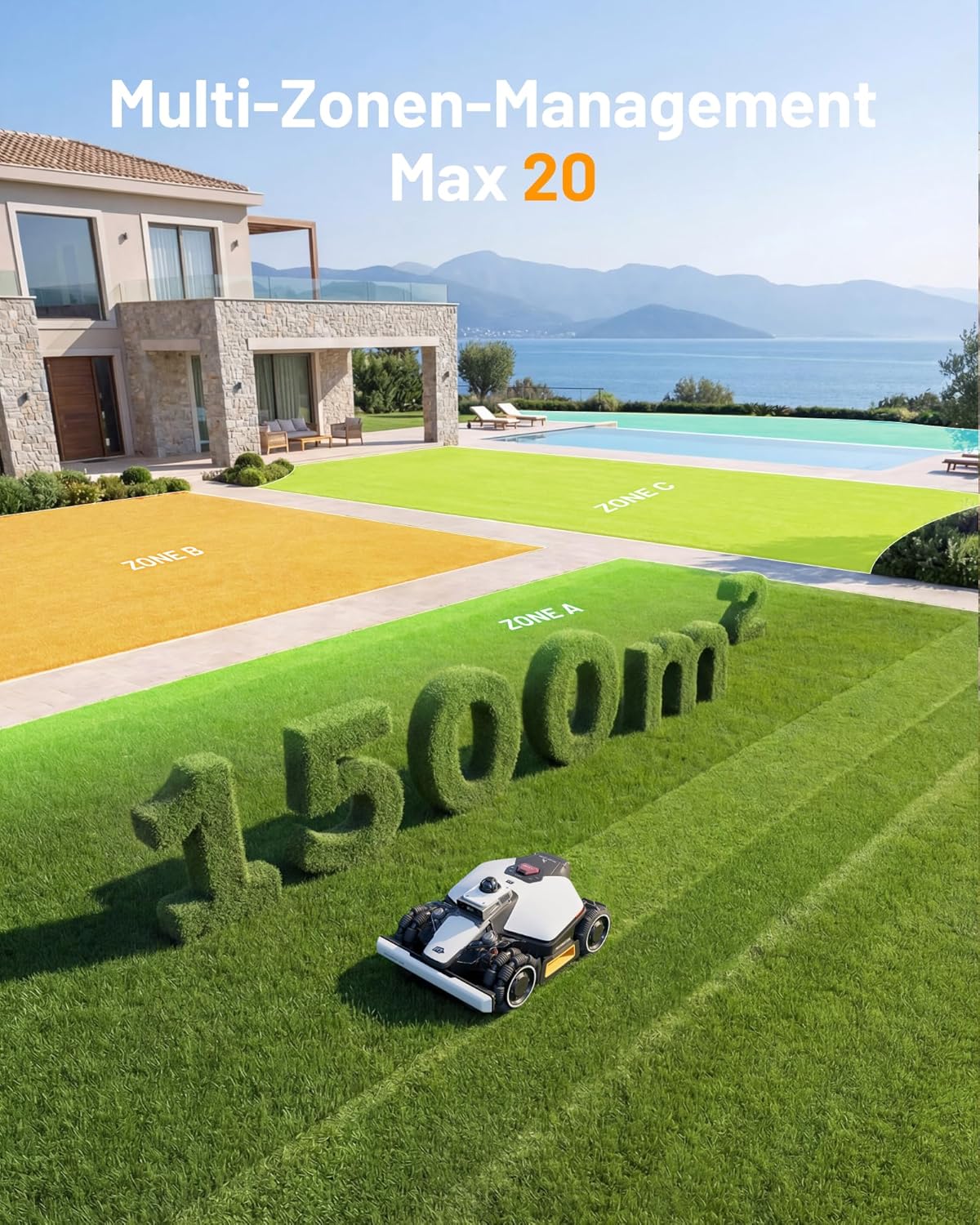 MAMMOTION LUBA mini 2 AWD 1500 Mähroboter ohne Begrenzungskabel,Empf.1500㎡