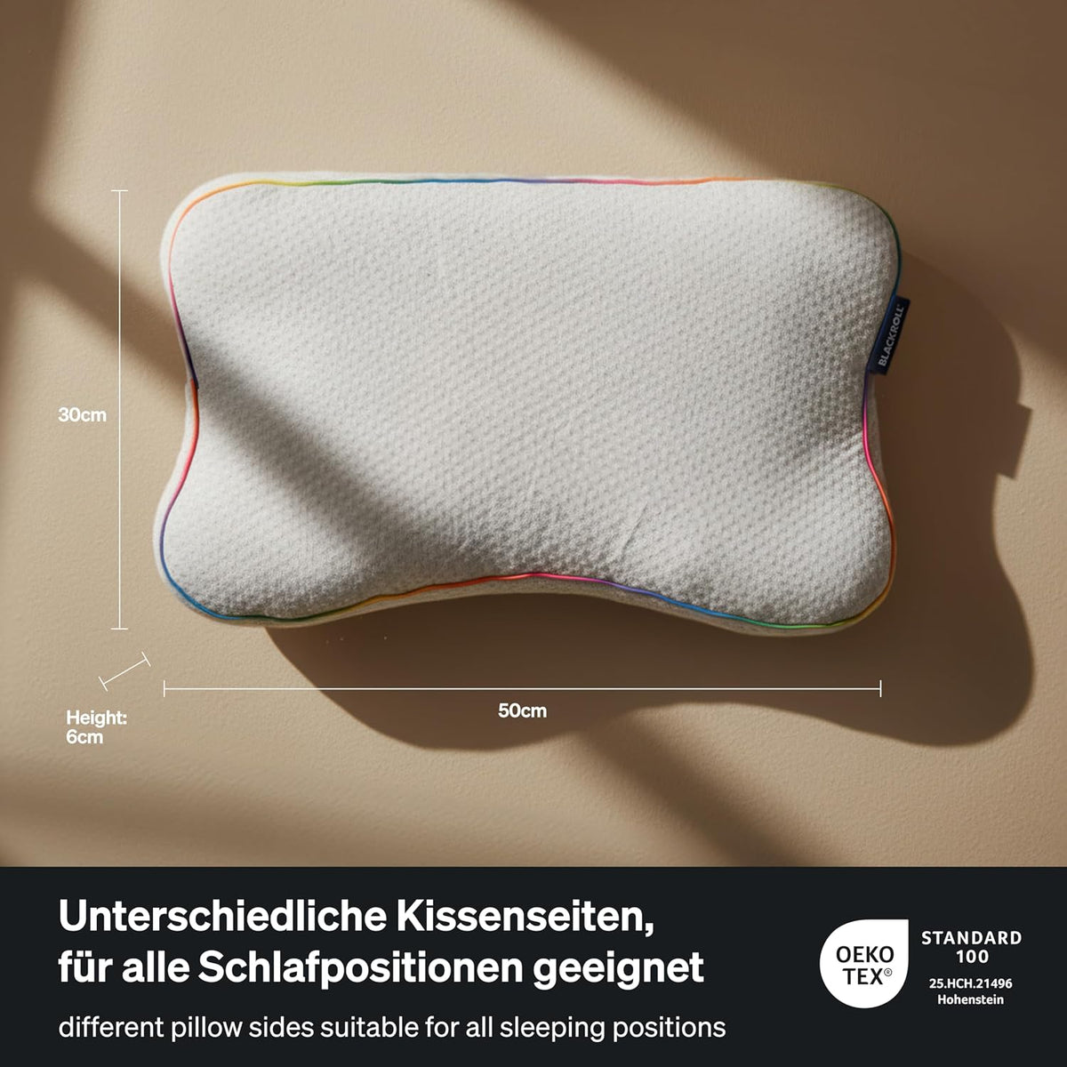 BLACKROLL Kopfkissen Recovery Pillow Kids aus Memory-Foam für Kinder ab 4 Jahren, Atmungsaktiv, Ergonomisch, 50x30x6 cm