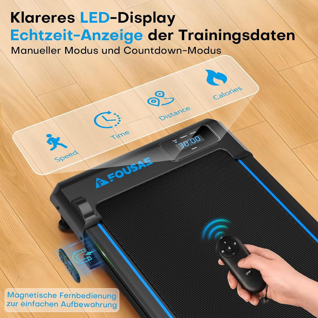 Walking Pad, 12 HIIT Programes Laufband für Zuhause mit 9% Steigung