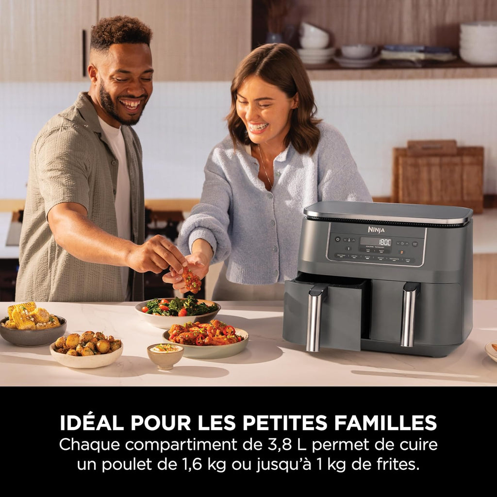 Ninja DualZone, Air Fryer, 2 Drawers, 7.6 L, 6-in-1, Family Meal,DZ300EU