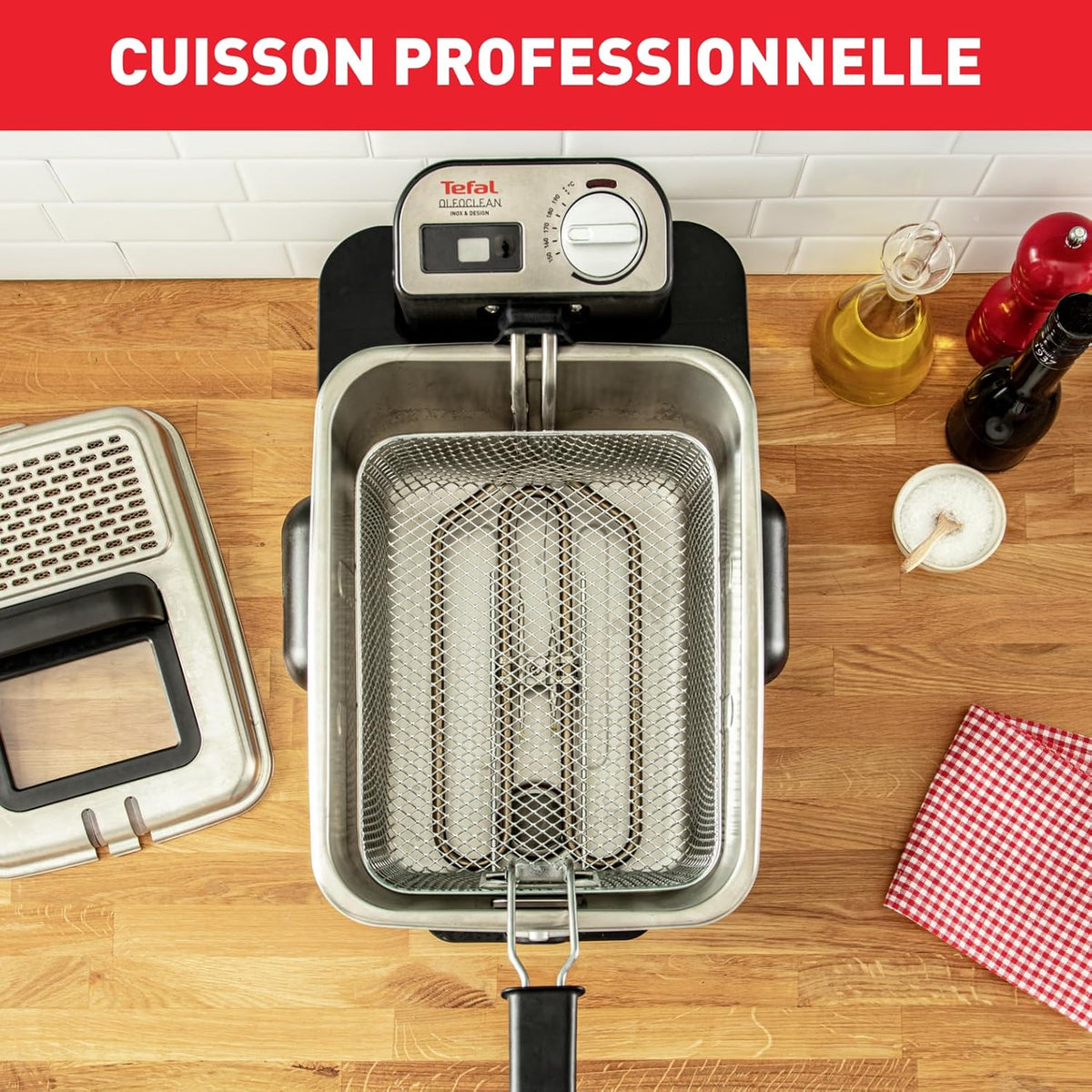 Tefal - Oleoclean - Friteuse semi-professionnelle compacte - 3,5 L - Inox