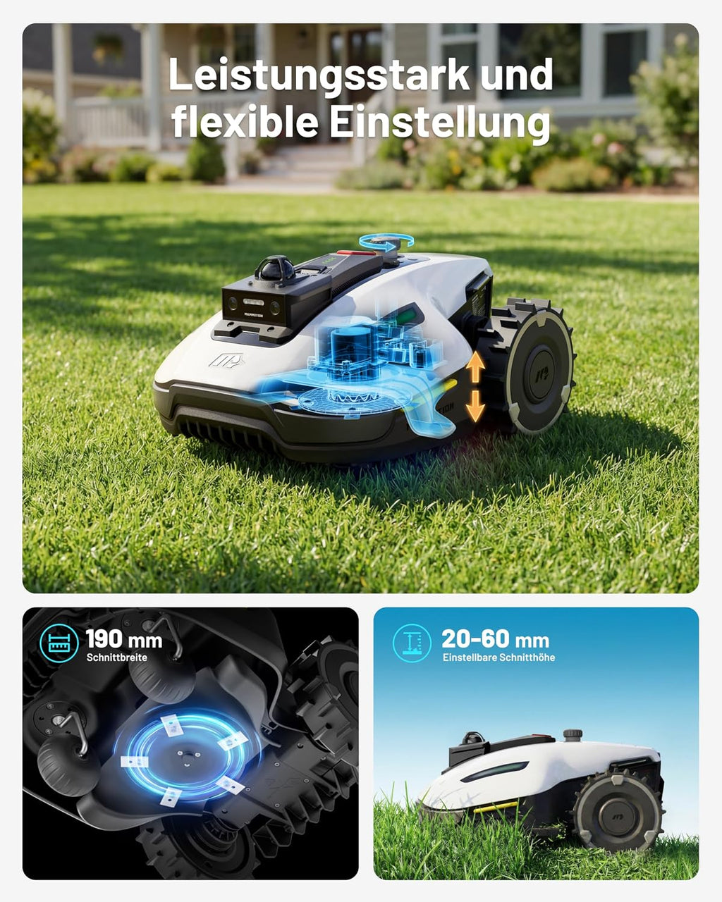 MAMMOTION YUKA mini 2 800LiDAR Rasenmäher Roboter mit Washstand