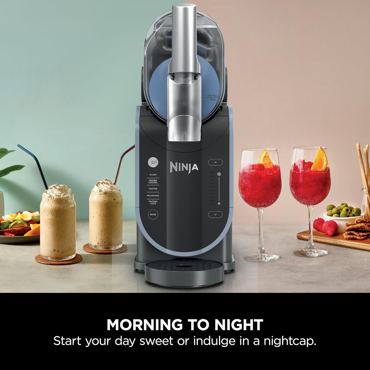 Ninja Slushi FS301UK Eismaschine, 1,9 l, 5 Voreinstellungen, Schnellkühlung, Arktisblau/Grau