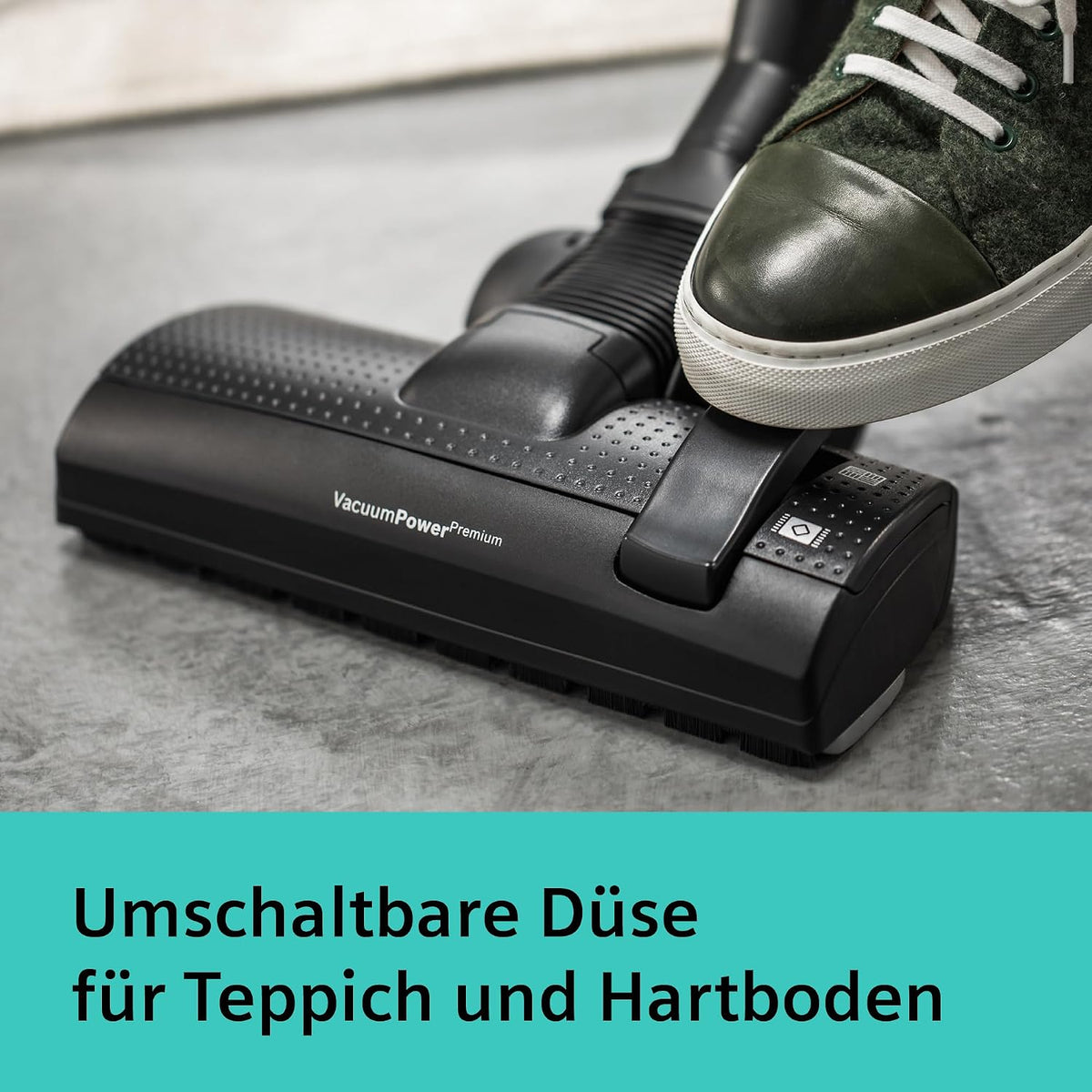 Siemens Staubsauger mit Beutel Q5.0 Extreme silencePower VSQ5X1232, für Allergiker, Hygiene-Filter, Starke Saugleistung auf Parkett, Teppich und Fliesen, langes Kabel, Made in Germany, 850 W, schwarz