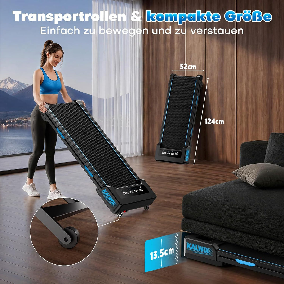 Walking Pad mit 14% Automatischer Steigung, 5 In 1 Laufband für Zuhause mit 3.5 HP bürstenloser Motor, 10km/h Laufband Schreibtisch für Zuhause & Büro mit LED-Display, 12 HIIT-Programme, Bis 180 kg