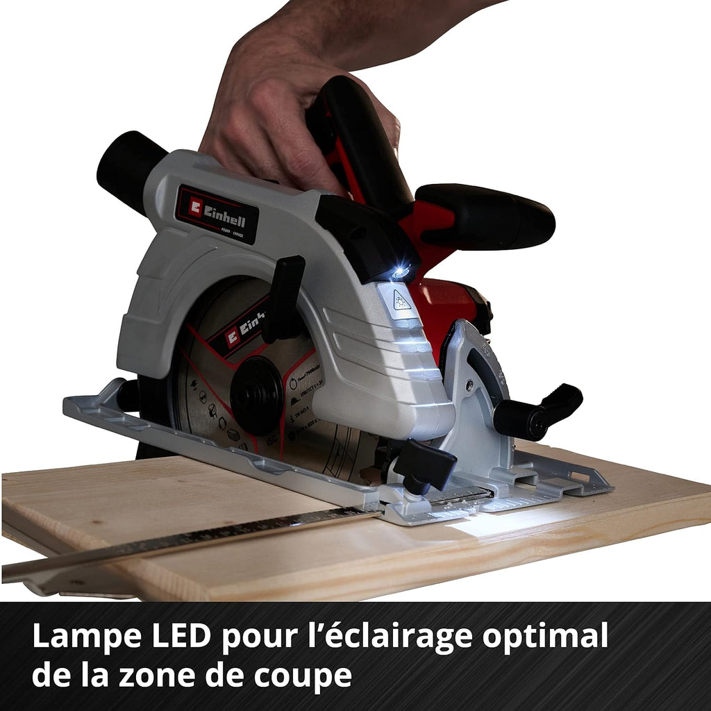 Einhell Professional TP-CS 18/190 Li BL-Solo Power X-Change Cordless Circular Saw Ø190mm (18V, Carbon Free Motor, LED Lighting, Aluminium sole) Delivered without Battery or Charger