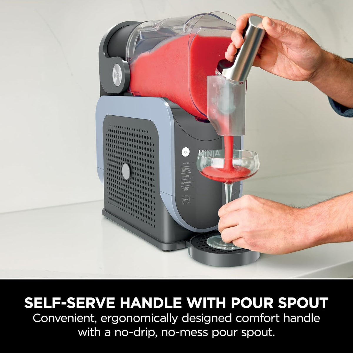 Ninja Slushi FS301UK Eismaschine, 1,9 l, 5 Voreinstellungen, Schnellkühlung, Arktisblau/Grau